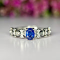 Bague d'Exception en Saphir Bleu Royal Naturel et Placage Rhodium