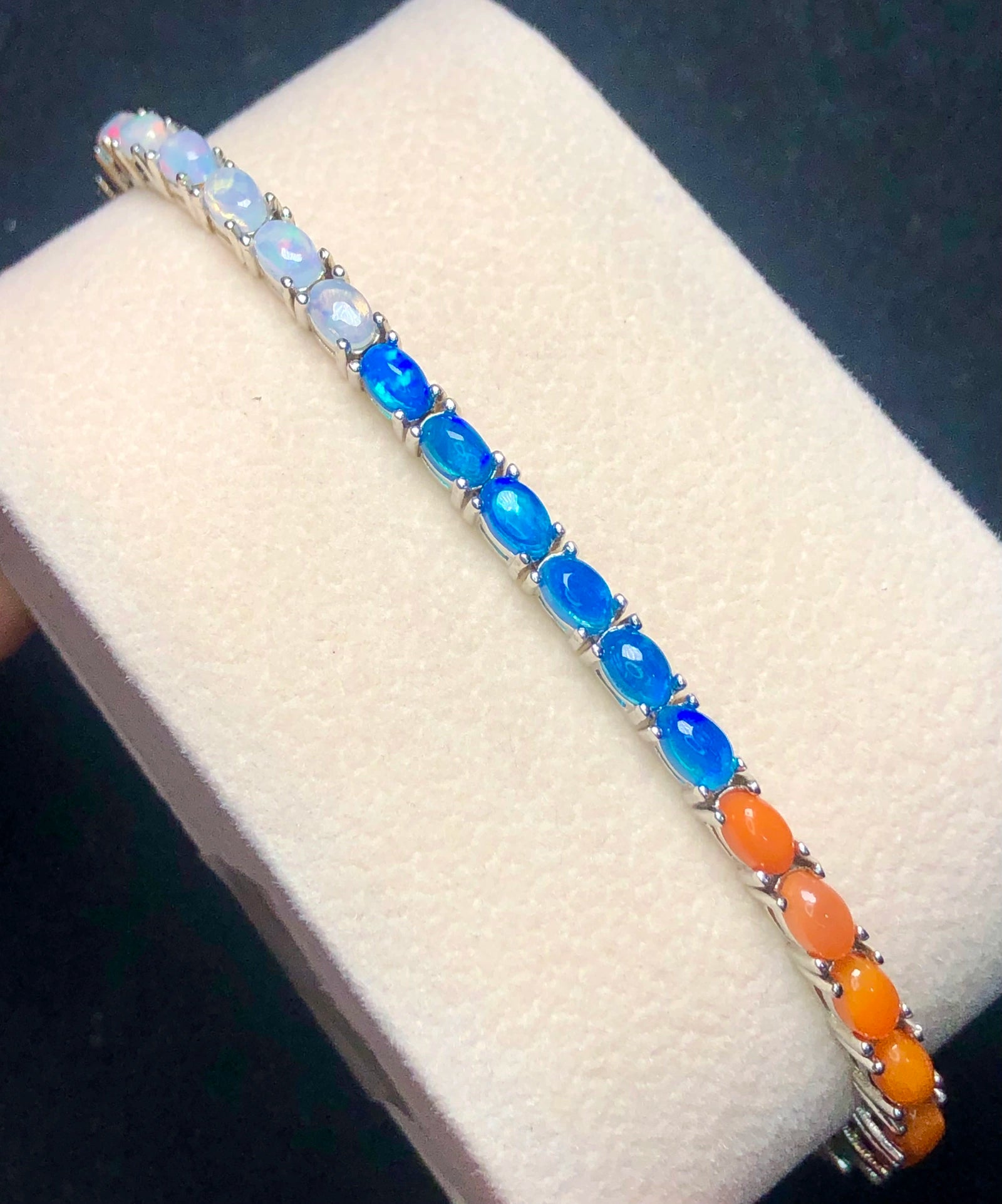 Bracelet Lux - Opale Naturelle Multicolore (54,25 Cts) & Argent Sterling 925