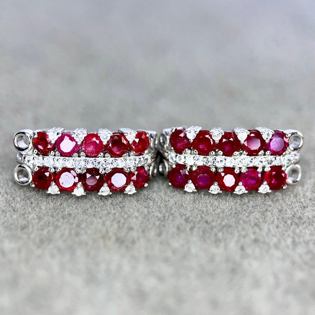 Boucles d'Oreilles - Rubis & Argent 925