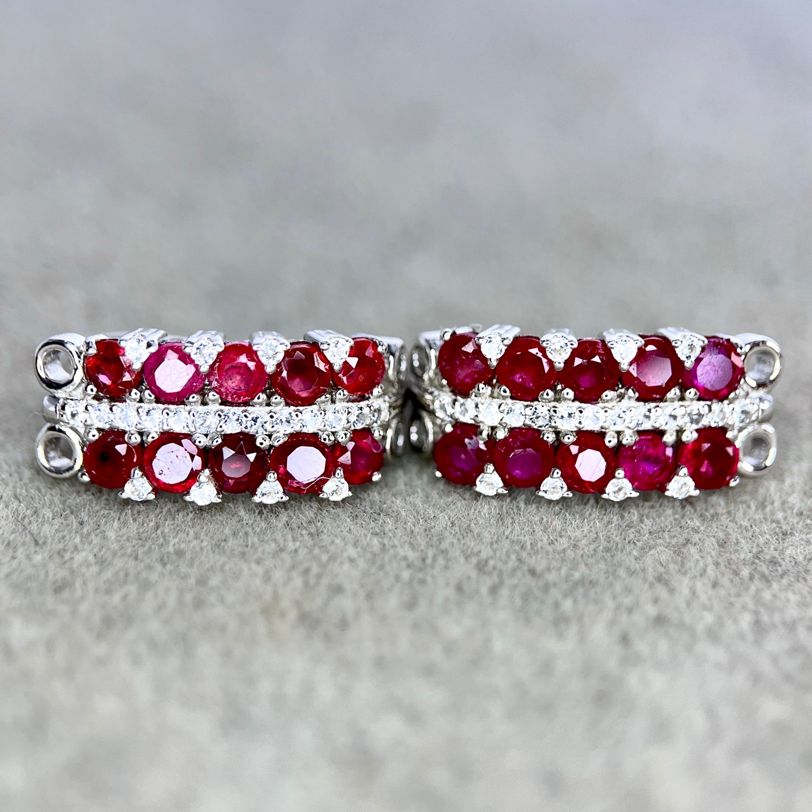 Boucles d'Oreilles - Rubis & Argent 925