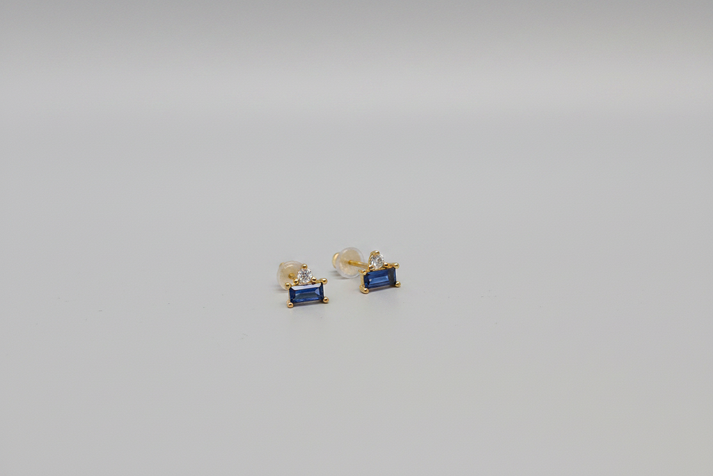 Boucles d’Oreilles Argent 925 Zirconium Bleu – Chic & Minimaliste