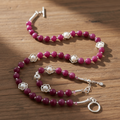 Fuchsia Flamenco Duo - Agate & Plaqué Argent