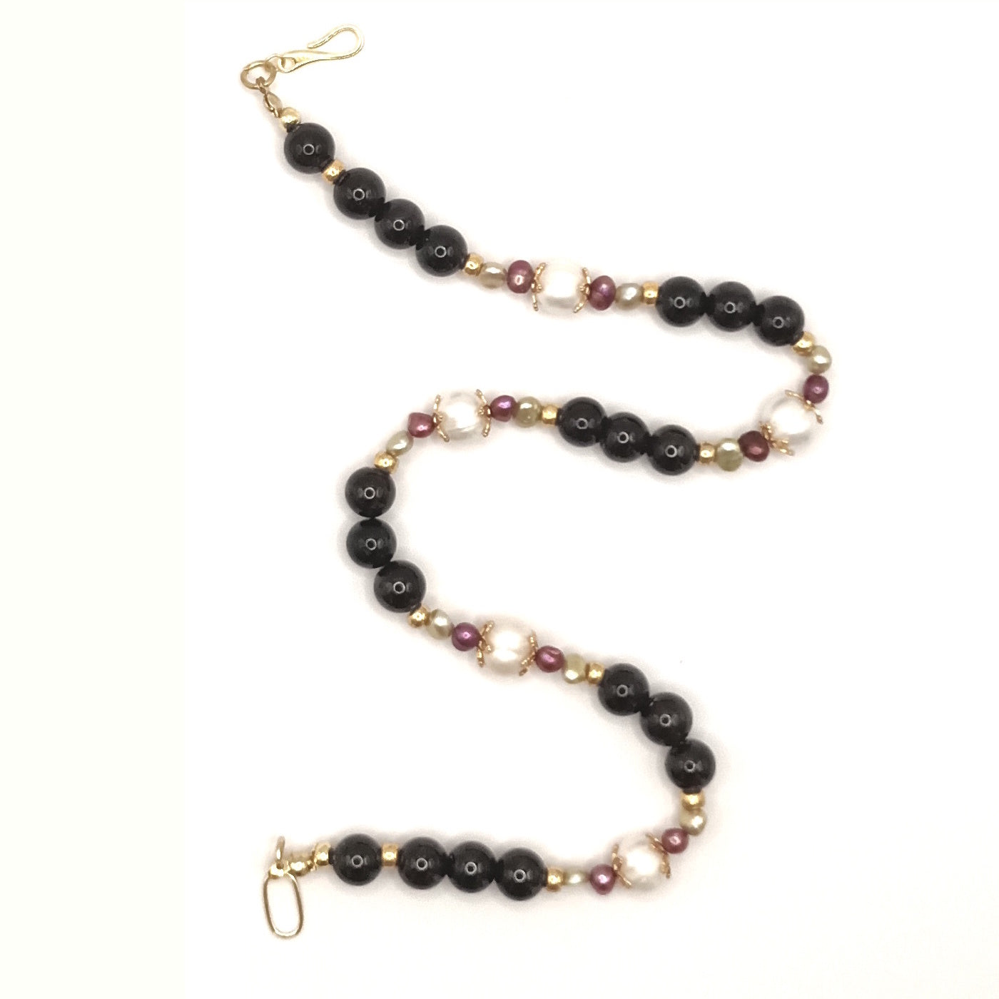 Burgundy Elegance - Perle Baroque & Argent S925 Doré