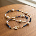 Kyanite Bleue Royale – Collier Artisanal & Perles – Laiton Plaqué or 18K