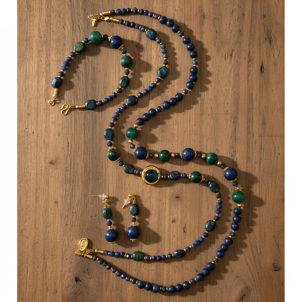 Regard Mystique Parure - Chrysocolle, Lapis-Lazuli & Argent S925