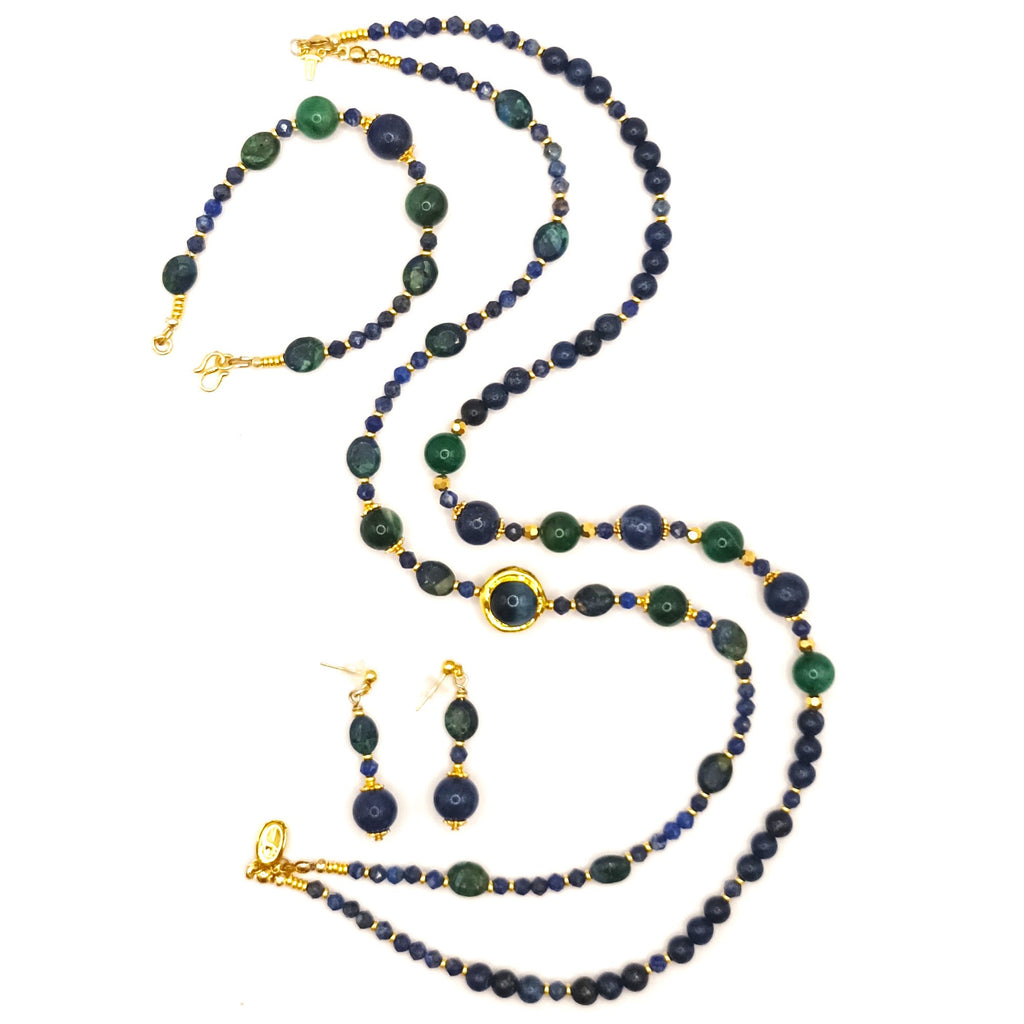 Regard Mystique Parure - Chrysocolle, Lapis-Lazuli & Argent S925