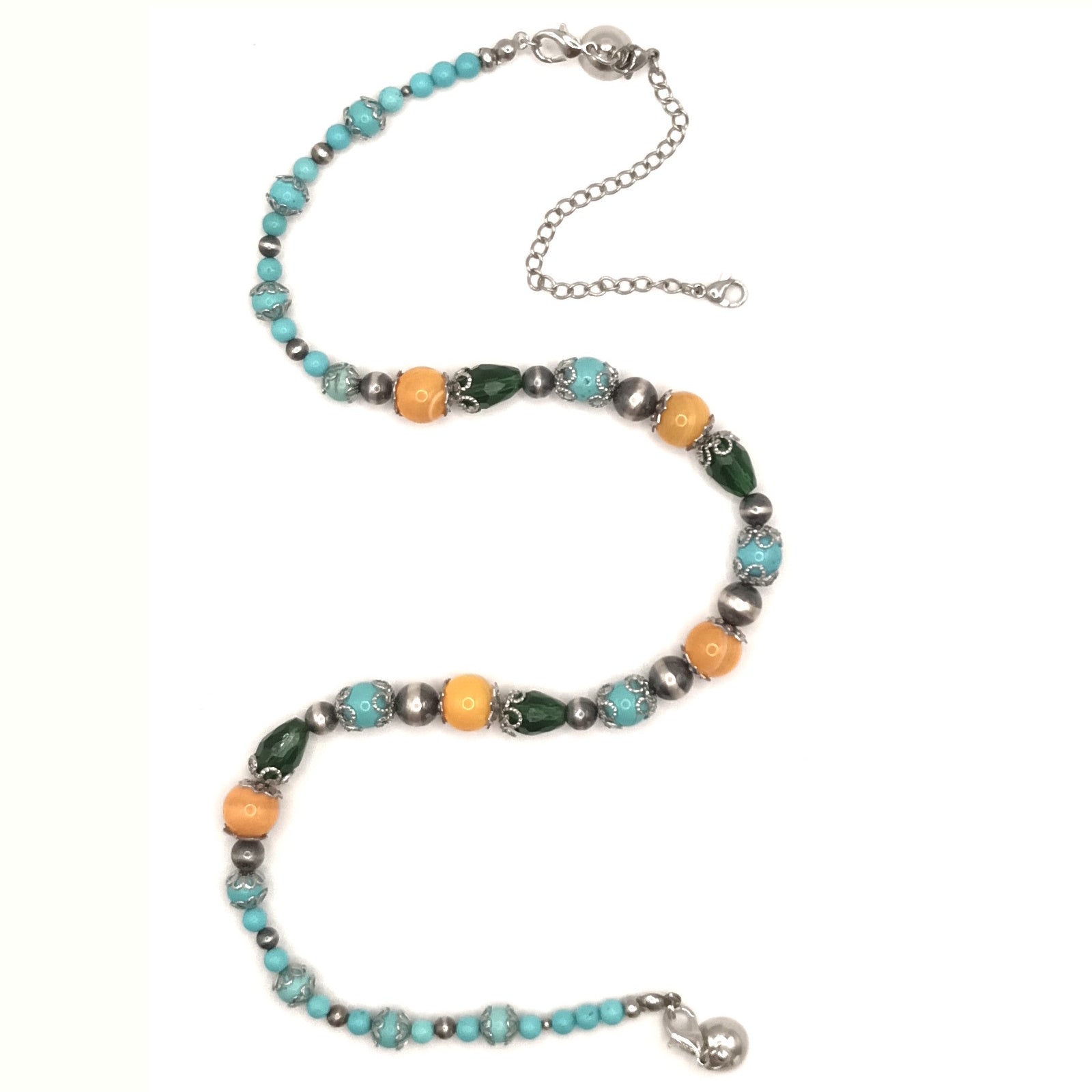 Magnifique collier Amérindien Spirit - Perles Navajo Argent et Bumblebee -Argent S925