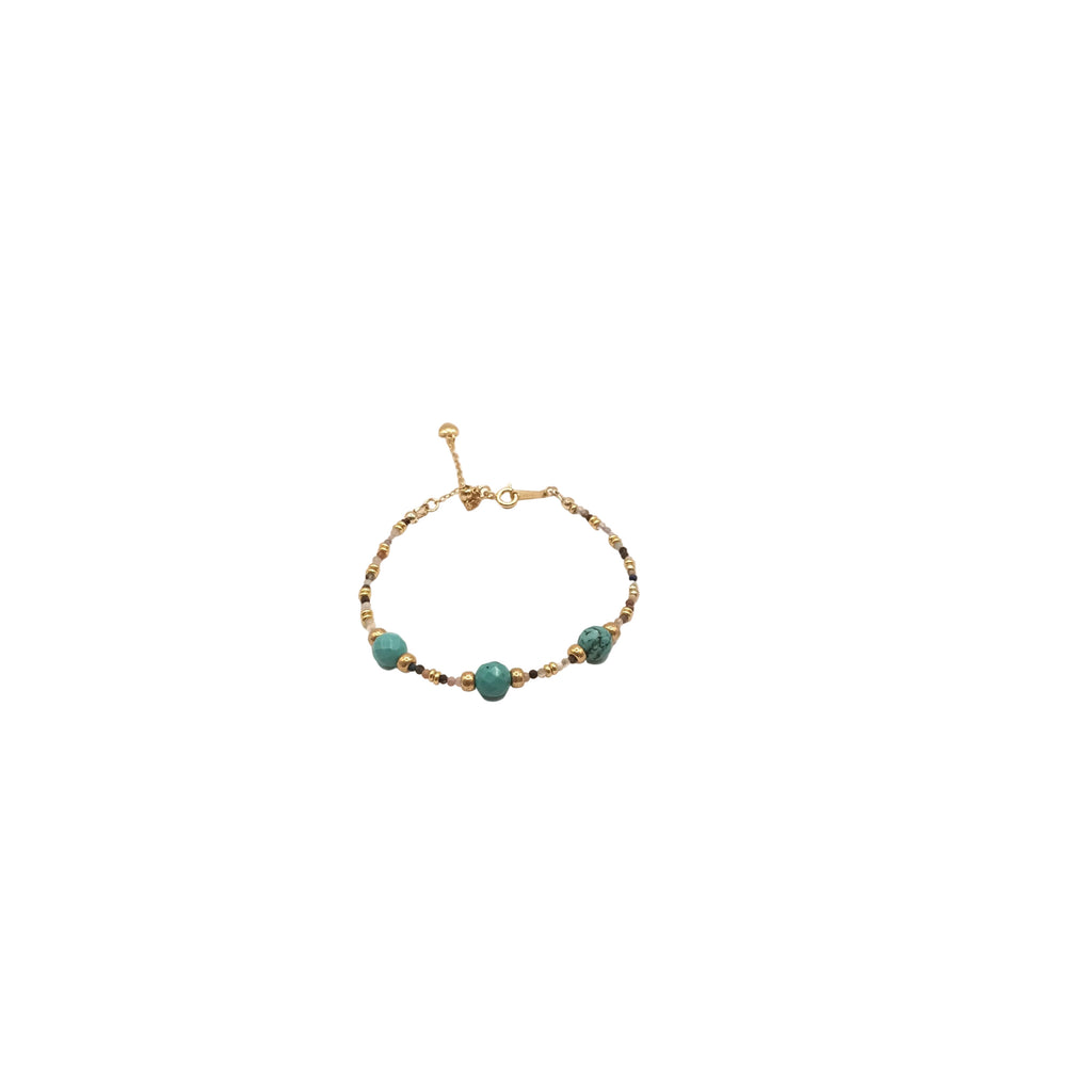 Azure Radiance - Howlite Turquoise & Plaqué Or