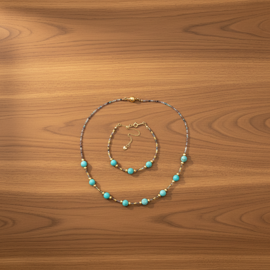 Azure Radiance - Howlite Turquoise & Plaqué Or