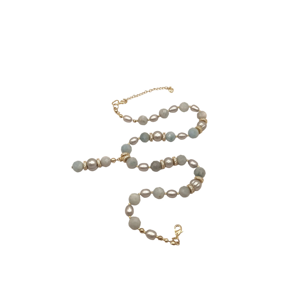 Ocean Serenity Parure - Aigue-Marine & Plaqué Or