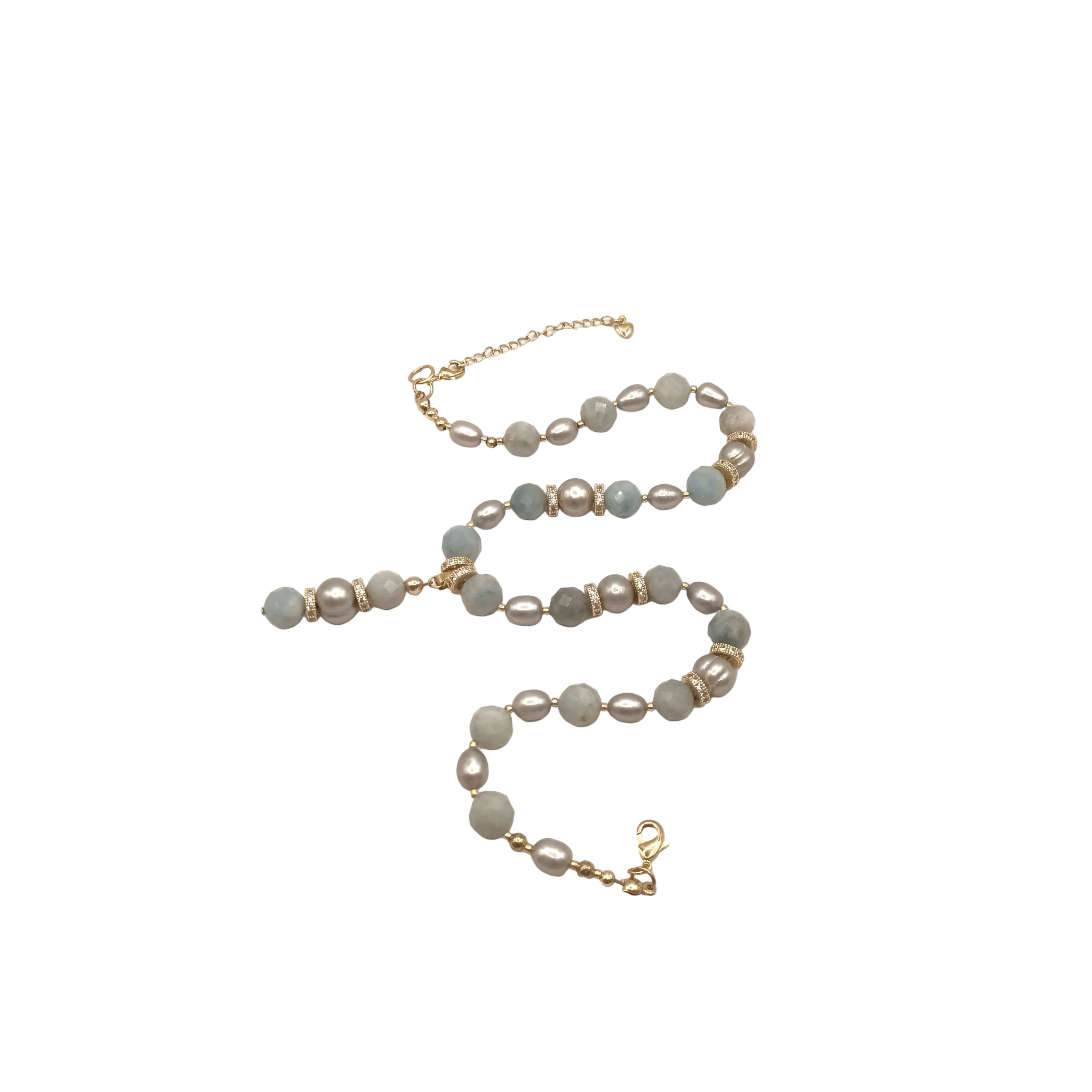 Ocean Serenity Parure - Aigue-Marine & Plaqué Or