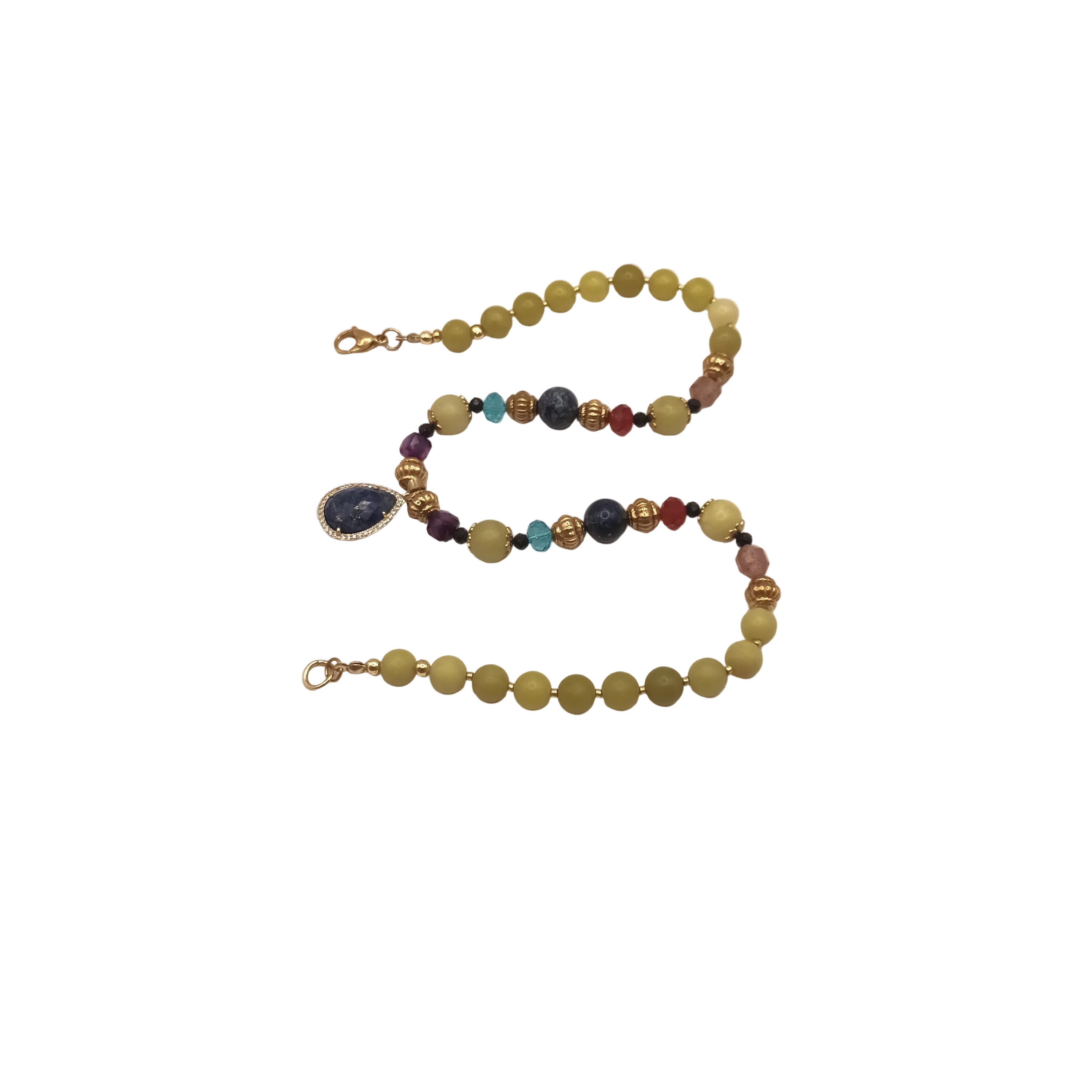 Gypsy Chic - Lapis-Lazuli & Acier Plaqué Or 18K