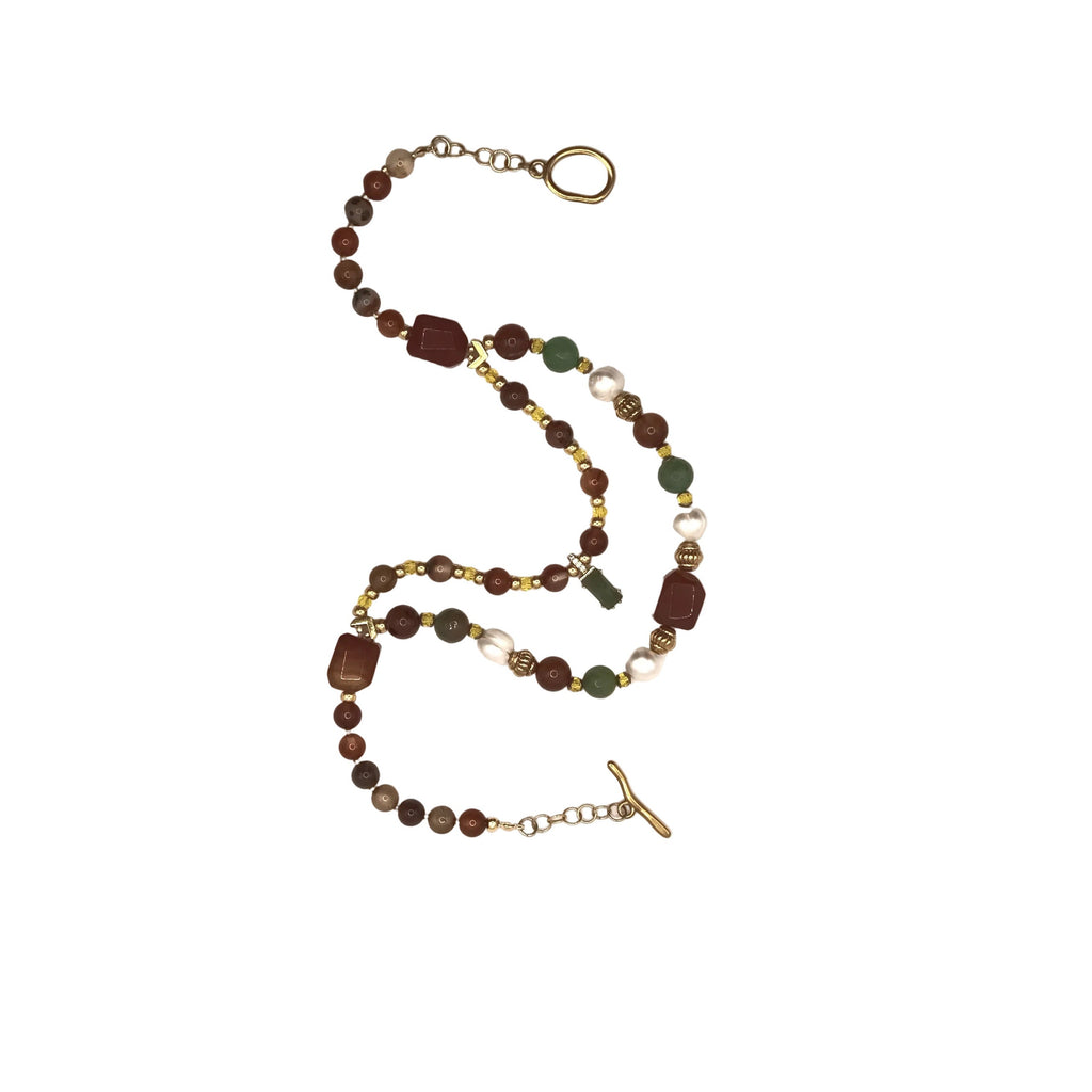 Riviera Glow Collier - Agate Naturelle & Plaqué Or 18K