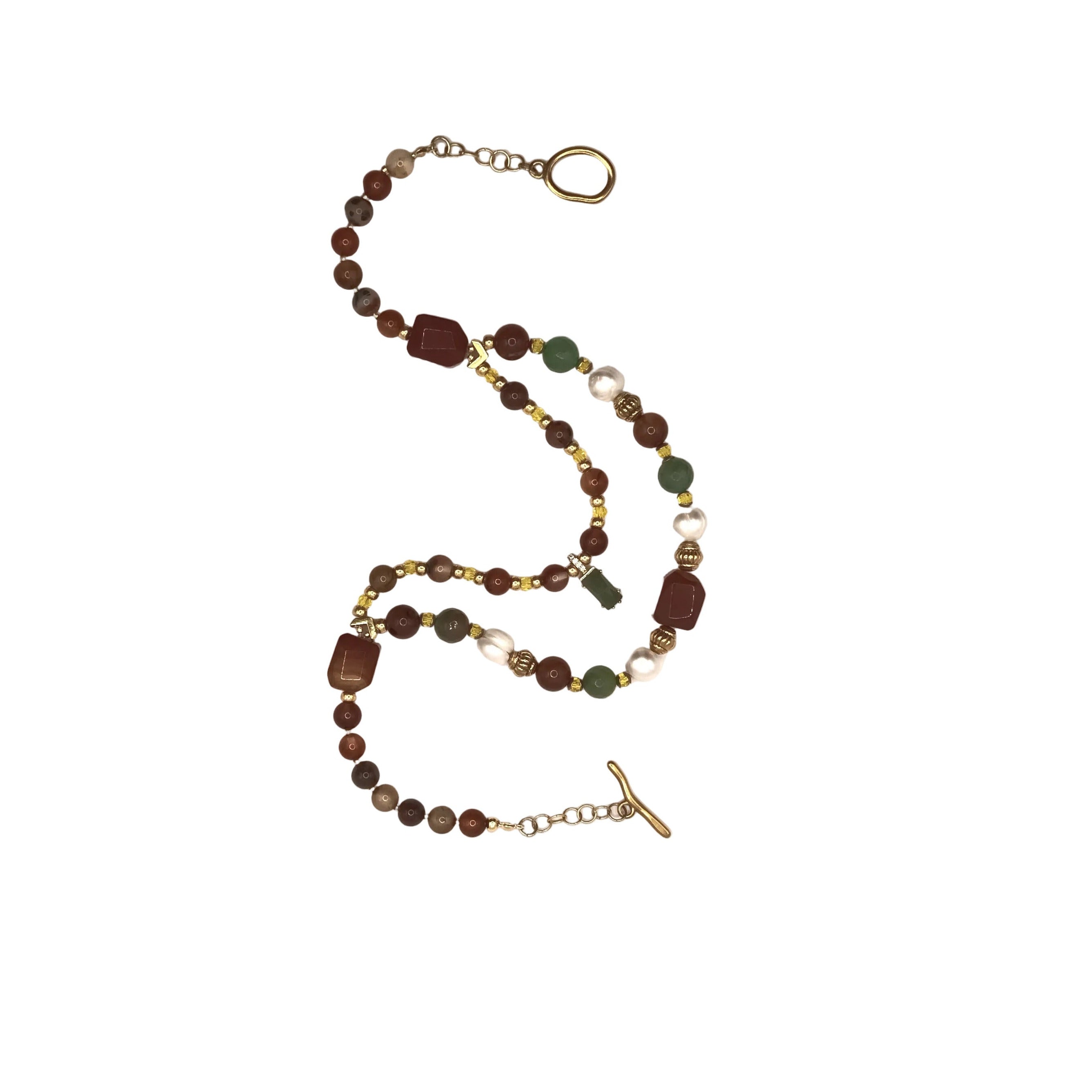 Riviera Glow Collier - Agate Naturelle & Plaqué Or 18K