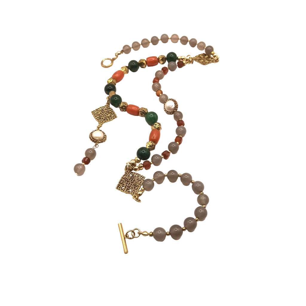 Bohemian Sparkle - Agate Naturelle & Finition Or Antique