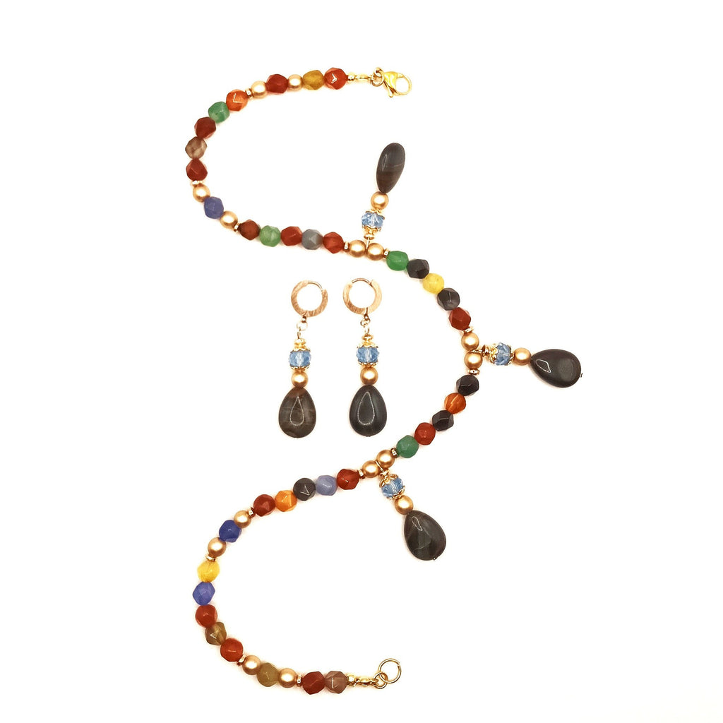 Ethnic Chic - Agate Multicolore & Métal Doré