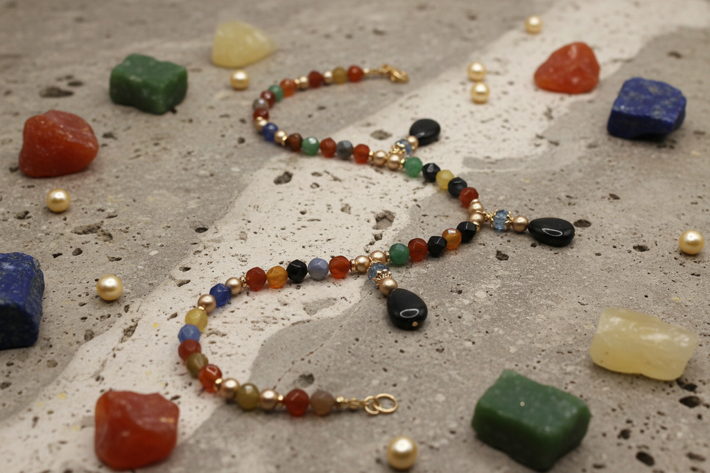 Ethnic Chic - Agate Multicolore & Métal Doré