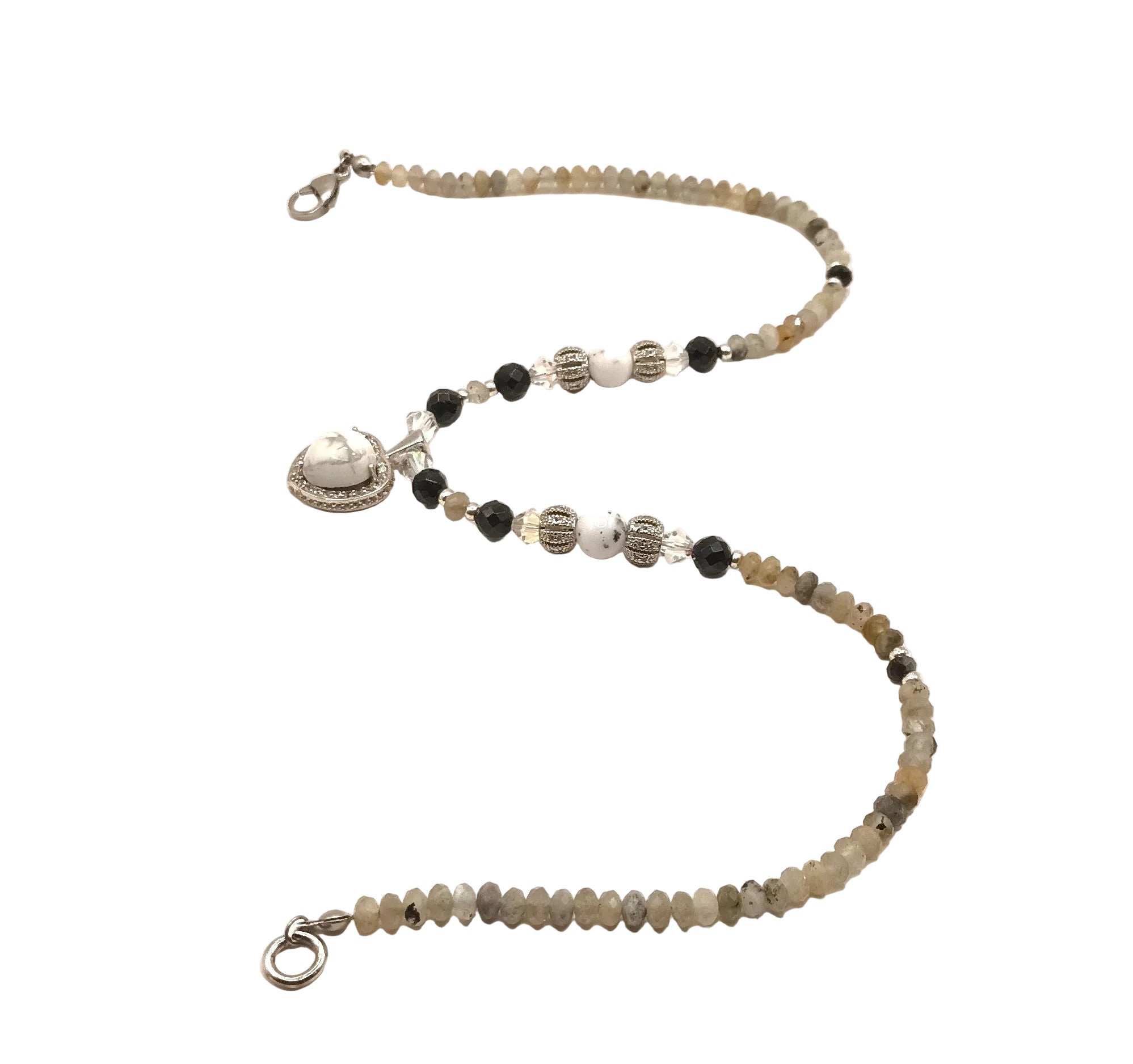 Collier Stellar Radiance - Labradorite, Spinelle & Plaqué Argent