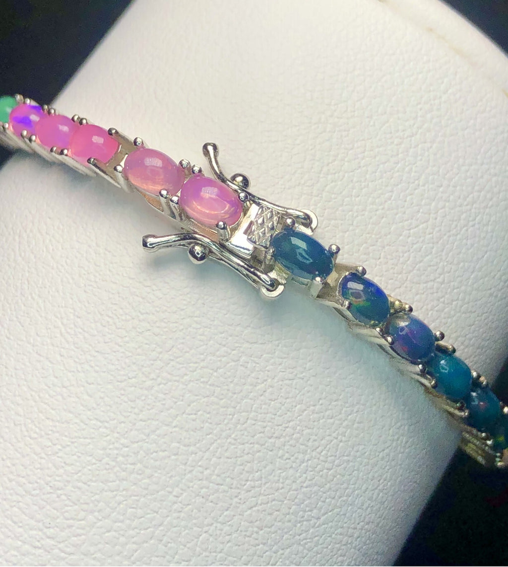 Bracelet Lux - Opale Naturelle Multicolore (54,25 Cts) & Argent Sterling 925