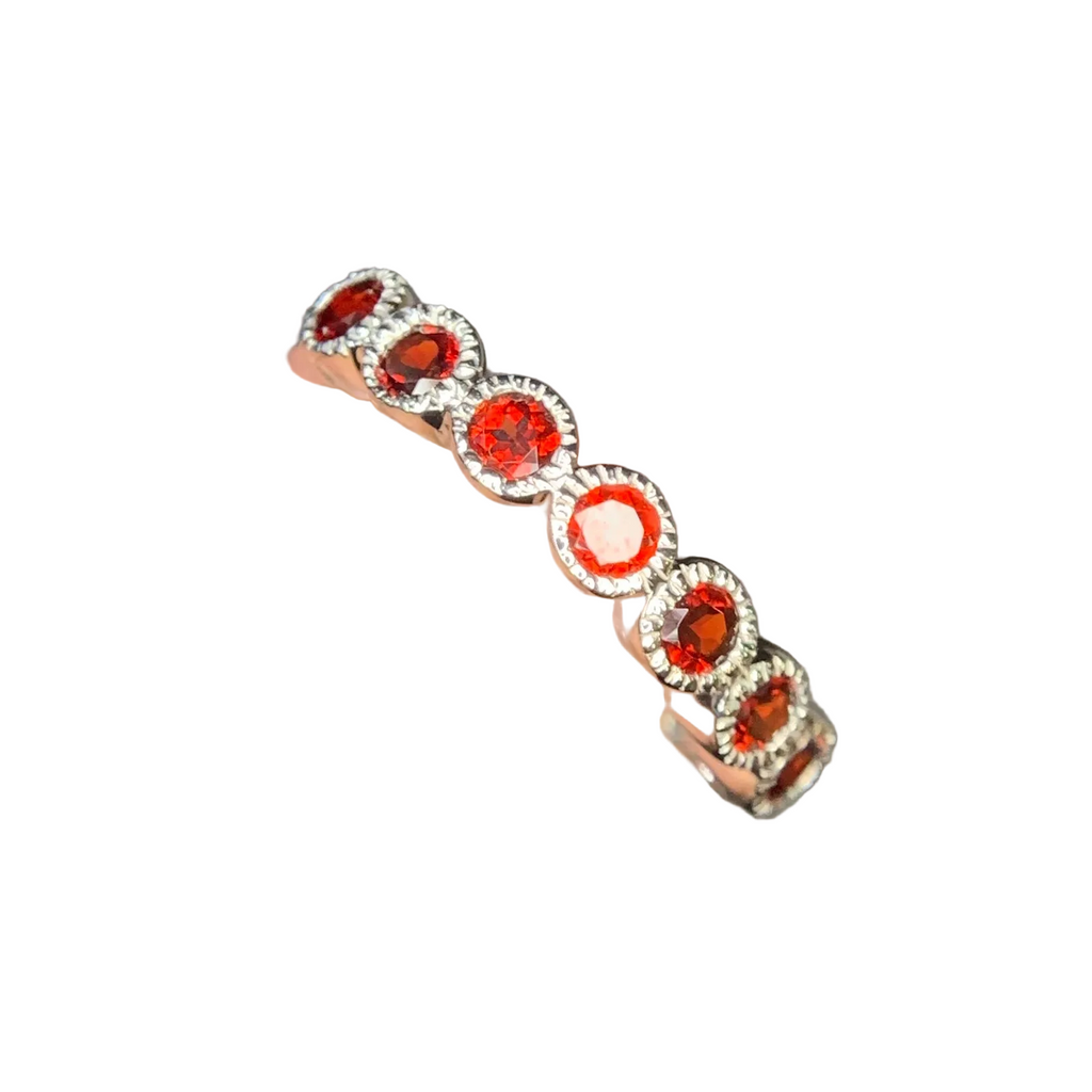 Parure Tennis - Grenat Rhodolite 41 Ct & Argent 925 Rhodié
