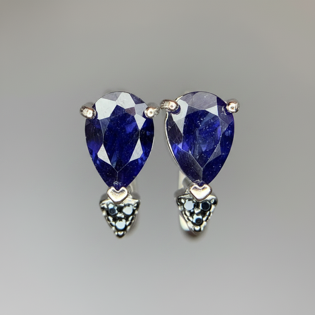 Parure Royale Saphir - Saphir Bleu Profond & Argent 925 Rhodié