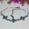 Bracelet Éclat Océanique - Topaze London Blue & Argent Rhodié