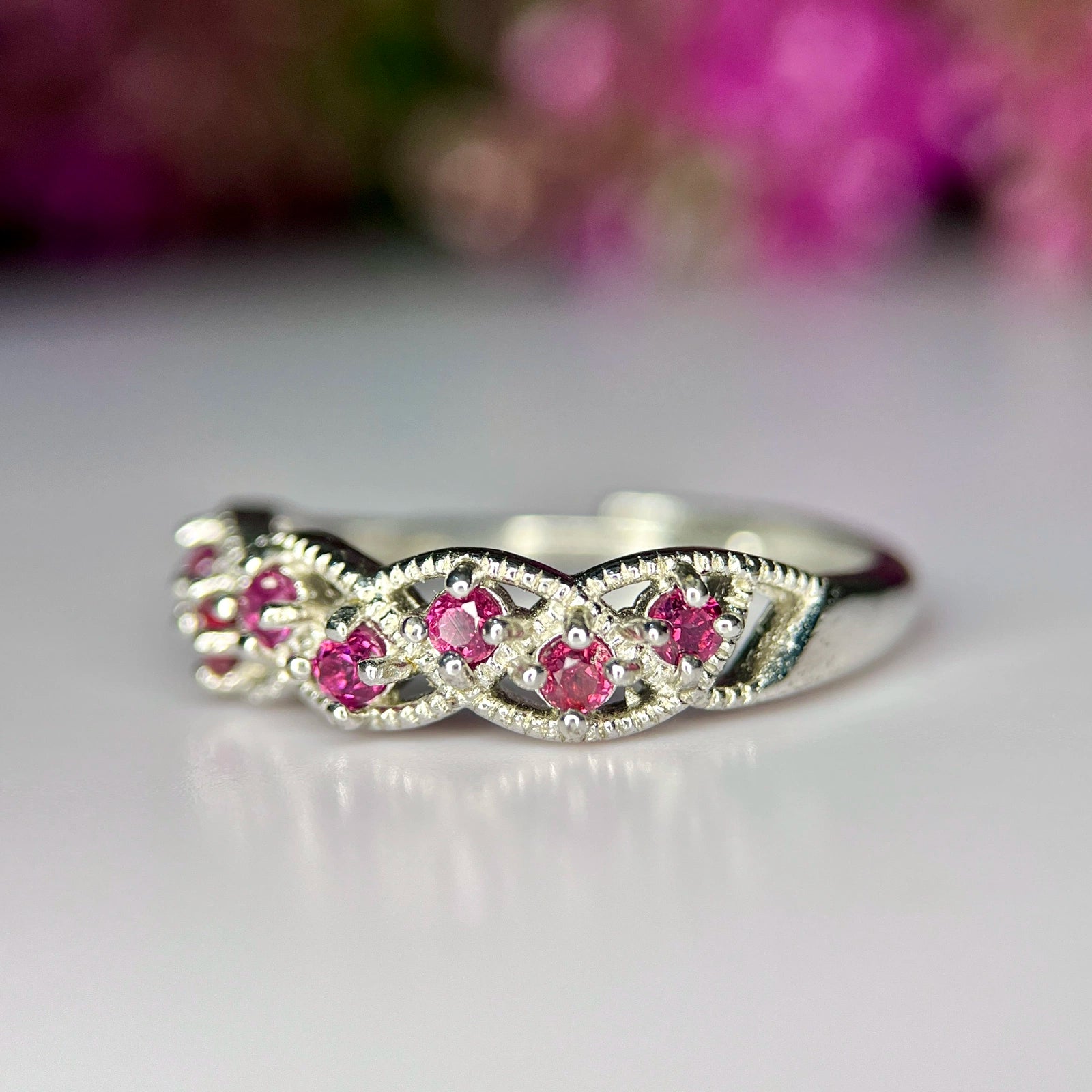 Bague Éclat Impérial - Grenat Rhodolite & Argent Rhodié