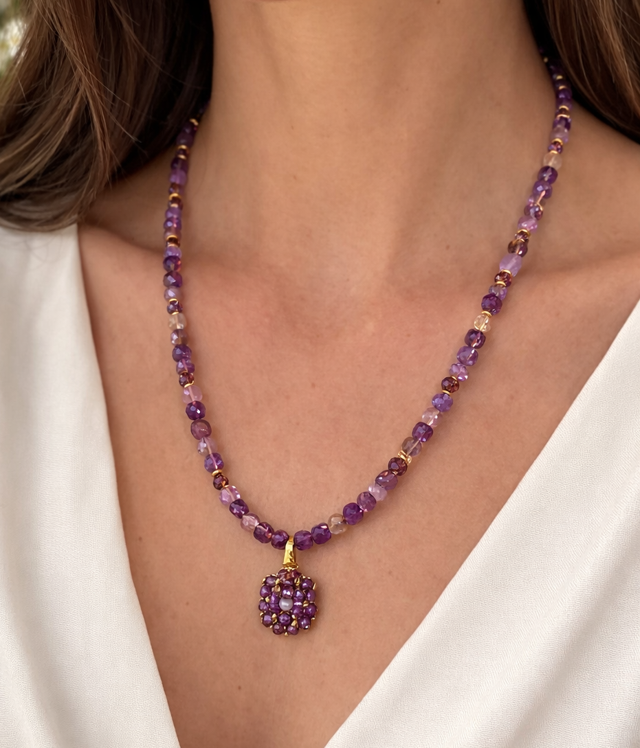 Ensemble Royal Amethyst - Améthyste & Plaqué Or 24K