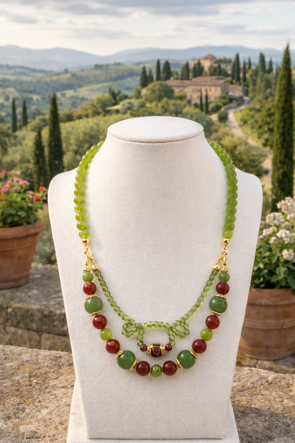 Vibrant Garden Duo - Péridot & Plaqué Or 18K