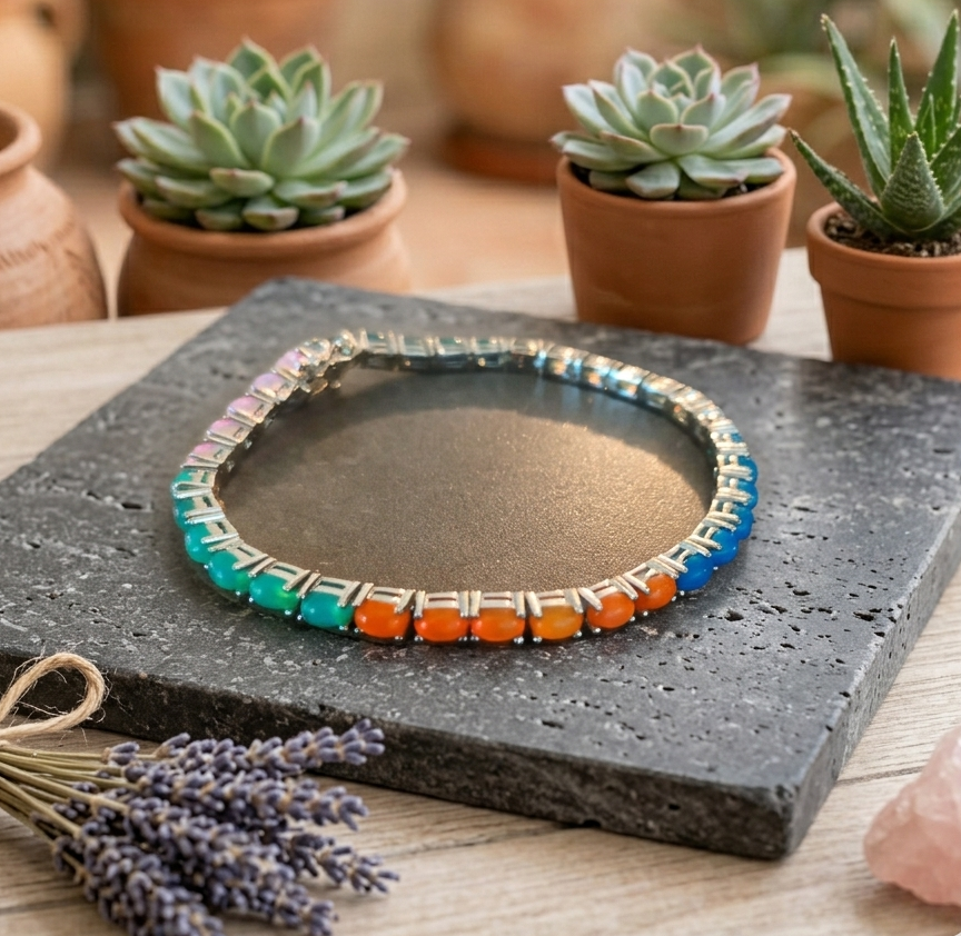 Bracelet Lux - Opale Naturelle Multicolore (54,25 Cts) & Argent Sterling 925