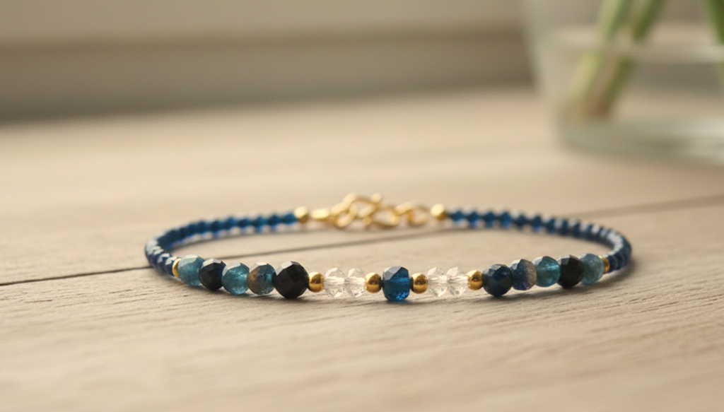 Abyssal Blue Set - Rare Tourmaline Bleue et  Cyanite & Argent S925
