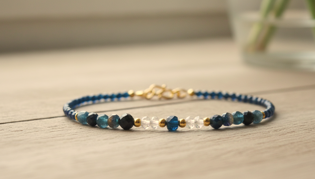 Abyssal Blue Set - Rare Tourmaline Bleue et  Cyanite & Argent S925