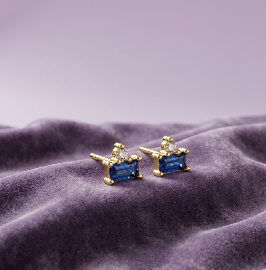 Boucles d’Oreilles Argent 925 Zirconium Bleu – Chic & Minimaliste