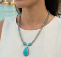 Azure Waters - Labradorite, Magnésite & Acier Inoxydable