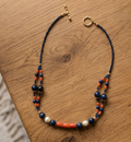 Collection Gemmes Du Sud - Collier Lapis Lazuli, Corail & Perles – Acier Inoxydable Plaqué Or