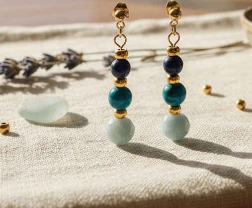 Phoenix Ocean Duo - Aigue-Marine & Acier Plaqué Or 18K