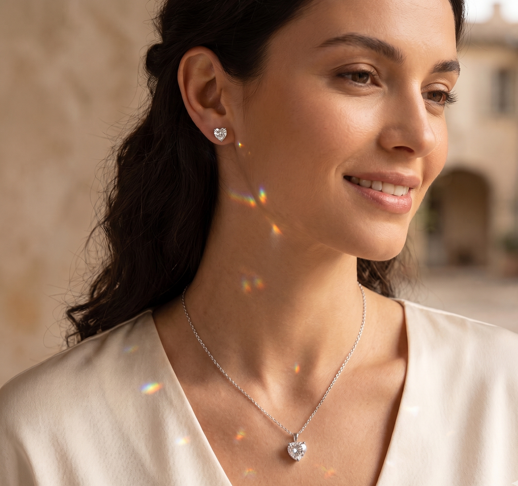 Parure "Cœur Éternel" – Éclat Diamant Zirconium & Argent 925