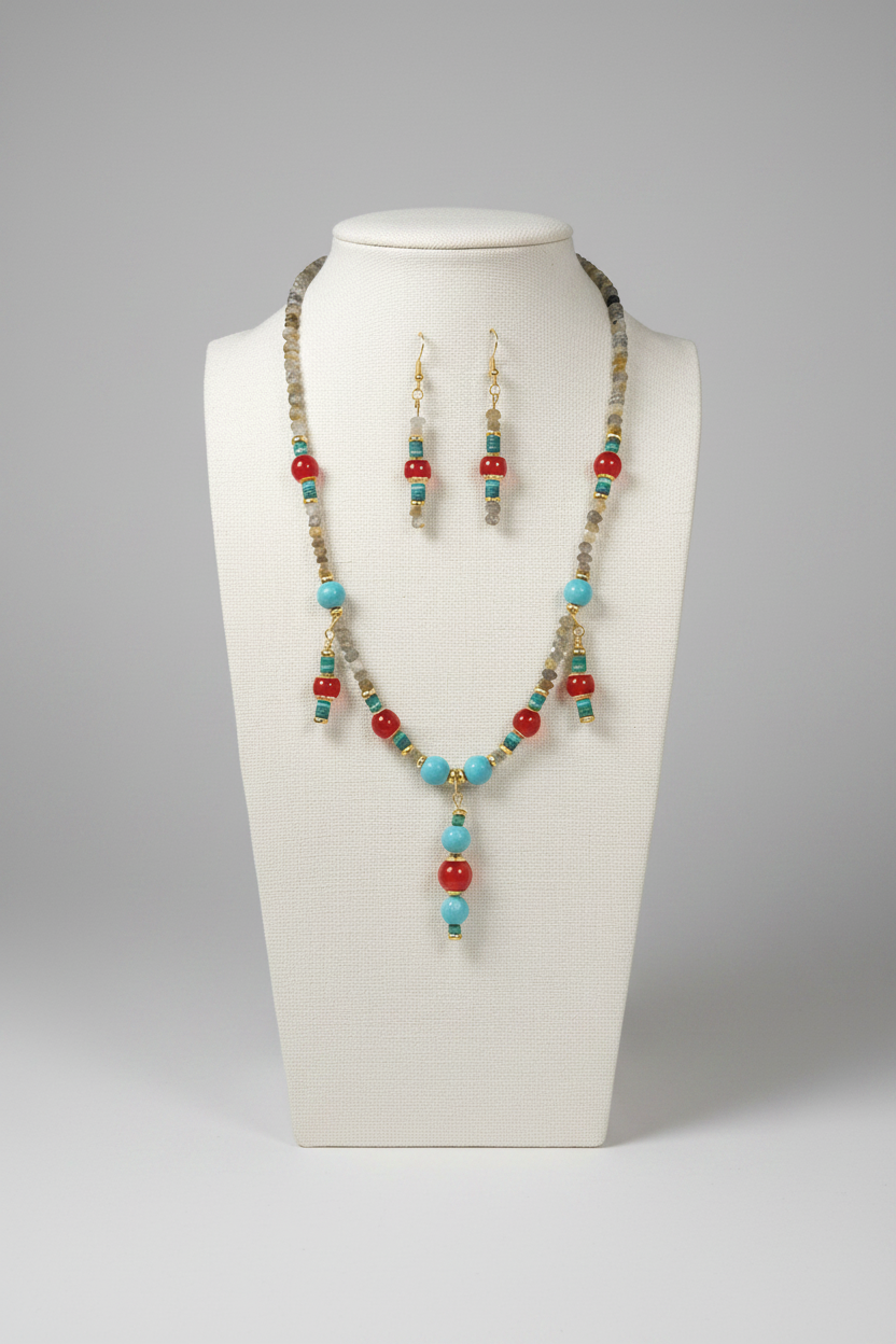 Triple Radiance Duo - Turquoise, Agate & Acier Inoxydable