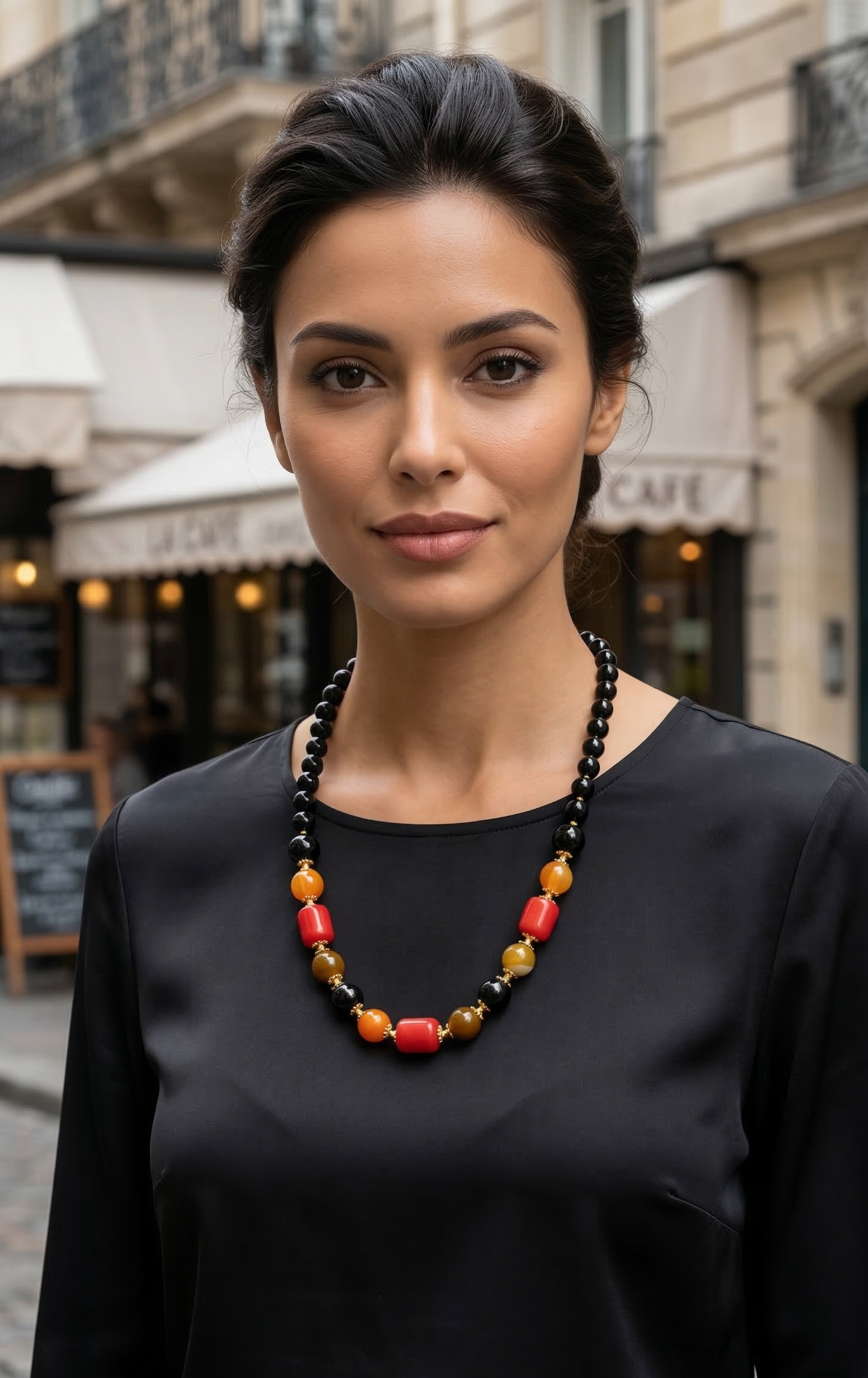 Volcanic Bumblebee - Agate Bumblebee Rare, Corail Rouge & Onyx Noir