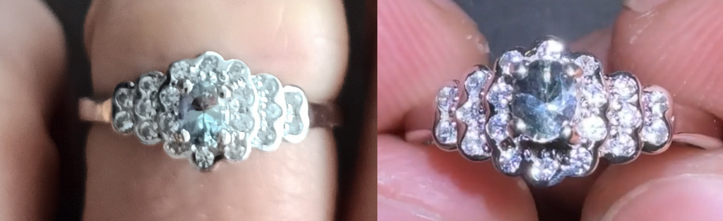 Bague "Vivante" - Saphir Teal Naturel Bi-Couleur & Argent 925