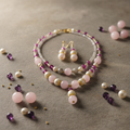 Garden Romance Ensemble- Quartz Rose & Argent S925 Doré