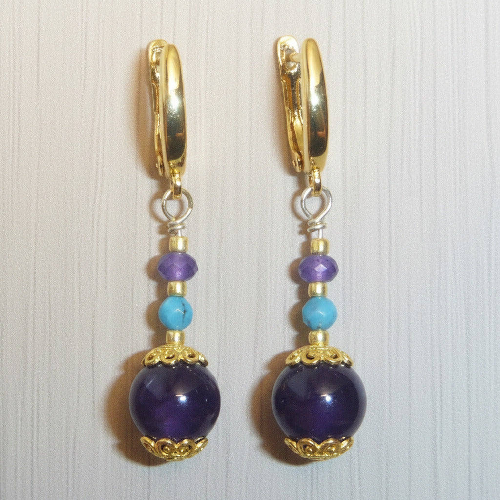Apatite & Amethyst Ensemble- Pierres Naturelles & Argent S925