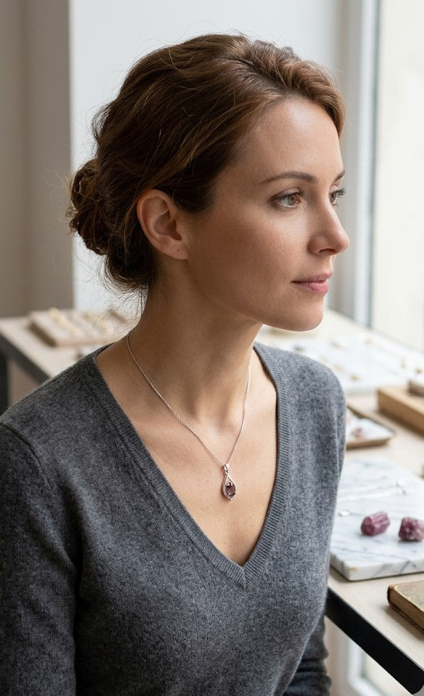 Collier "Éclat Noble" – Spinel Naturel Rare VVS (Non traitée)1.69 cts & Argent 925