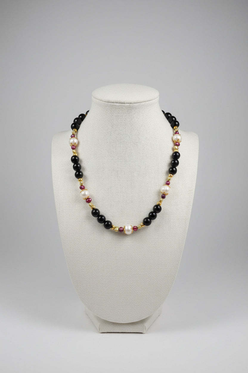 Burgundy Elegance - Perle Baroque & Argent S925 Doré