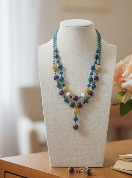 Apatite & Amethyst Ensemble- Pierres Naturelles & Argent S925