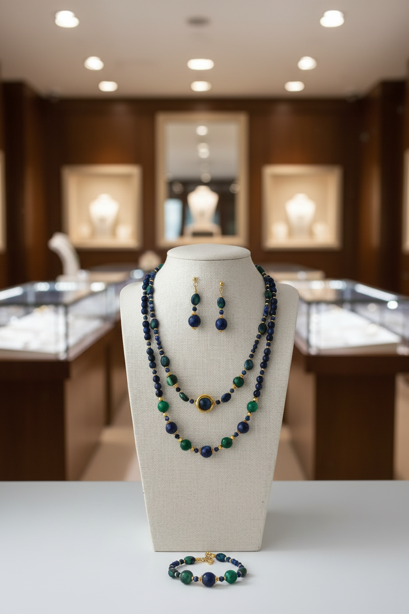 Regard Mystique Parure - Chrysocolle, Lapis-Lazuli & Argent S925