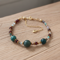 Earth & Fire - Agate Indienne & Laiton Plaqué Or