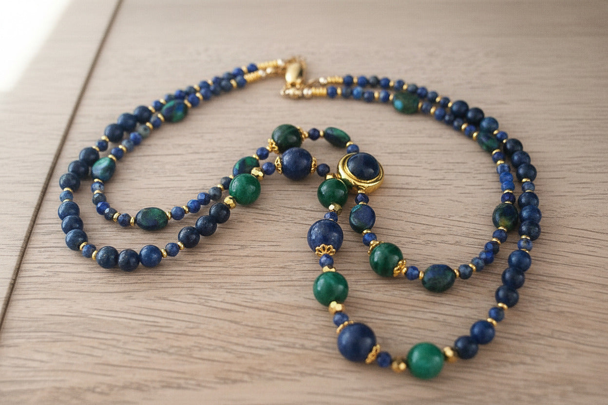 Regard Mystique Parure - Chrysocolle, Lapis-Lazuli & Argent S925