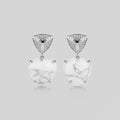 Boucles d'Oreilles "Cœur de Howlite" - Plaqué Argent 925