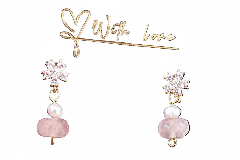 Romantic Bloom - Quartz Rose, Zirconia Rose & Argent S925